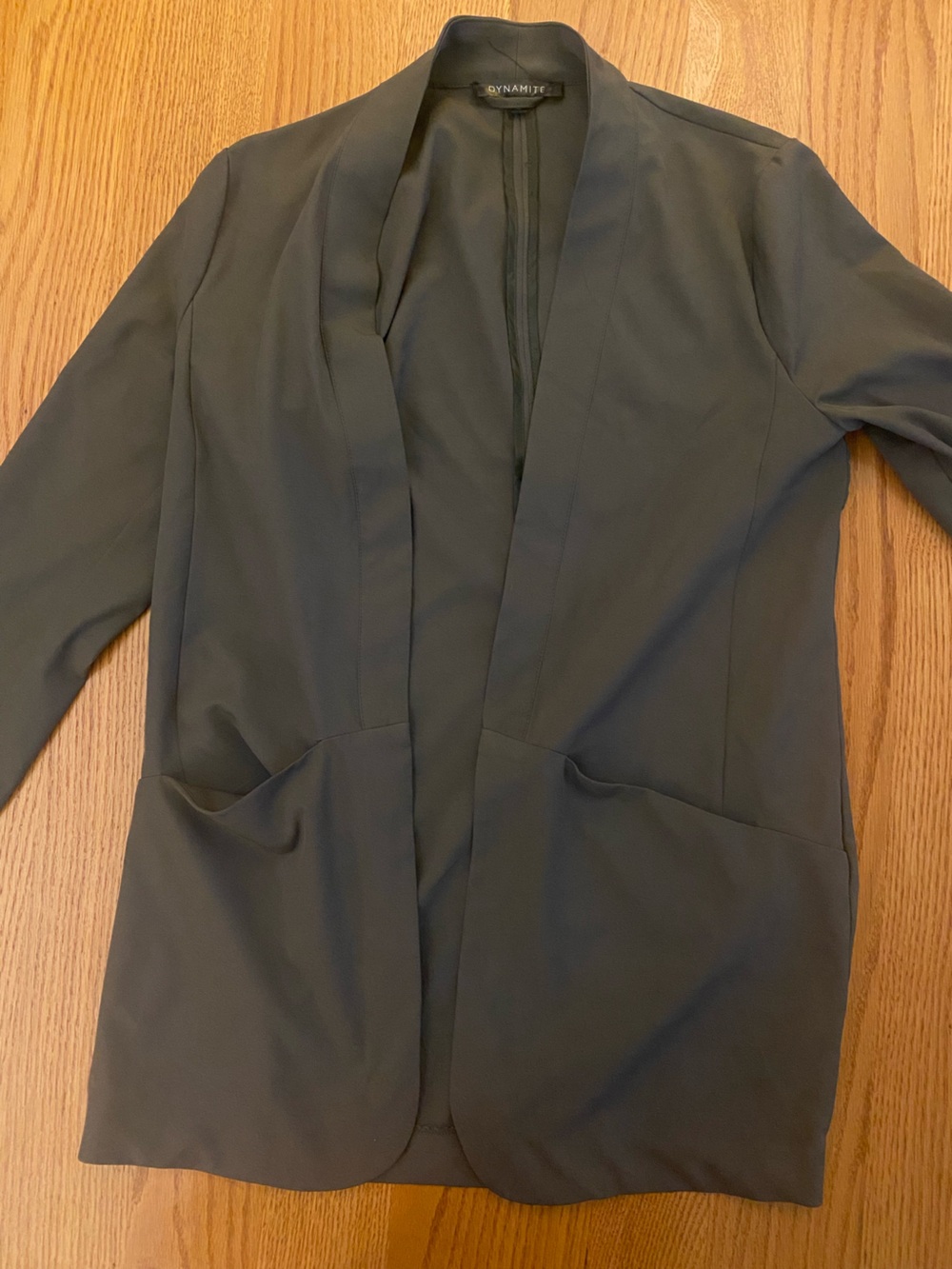 Dynamite Black Open-Front Blazer